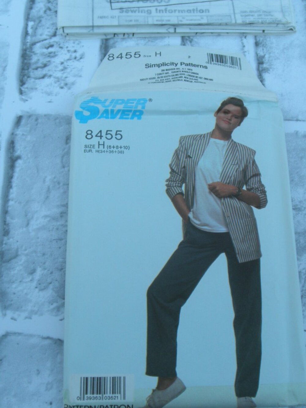 #8455, SIMPLICITY SUPER SAVER UNCUT SEWING PATTERN PANTS JACKET SIZE 6-10
